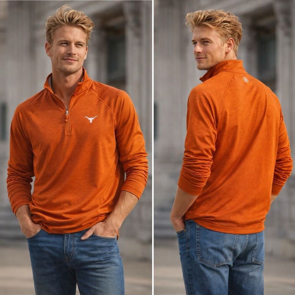 Texas Longhorns Johnnie-O Performance Quarter Zip Pullover M Orange